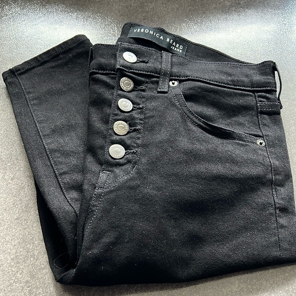 Size 27/4 Veronica Beard Button fly Debbie Skinny high rise denim